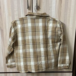 Brown beige Flannel Shirt For Layering