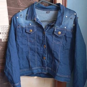 Denim Waist Length Jacket For Women