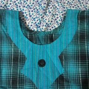 Black And Blue Short Kurta