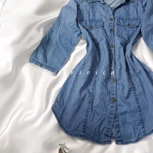 Women Denim shirt dress L size