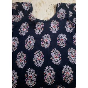 Women's Stylish Navy Blue Kurti