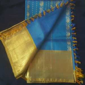 Kanjeevaram Silk Saree with Stiched Blouse