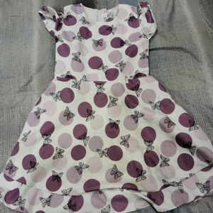 Girls Daily Wear Dress Butterfly Print