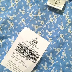 SSS Blue Skater Printed Dress