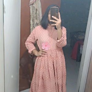 PEACH LONG KURTI🤌🏻