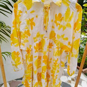 Yellow Floral Printed Dress