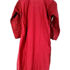 Shiny Red Kurta (Women)