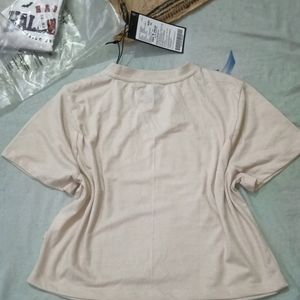 Beige Boxy Fit Tee For Women