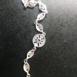 Pure Silver Beautiful CZ Stone Hand Bracelet