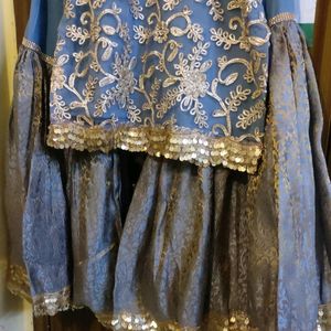 Bluish Grey Sharara Set