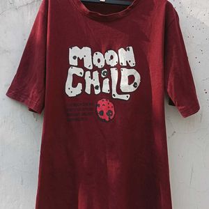 Women Printed Maroon T-Shirt  ❤️