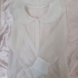 Peter Pan Organza White Shirt