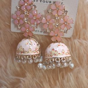 Baby pink Colour Earrings