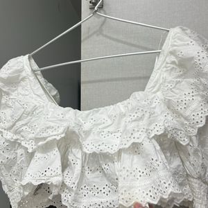 Zara Branded White New Top For 40-42