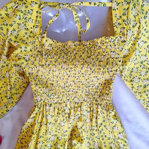 Beautiful Floral Yellow Dress