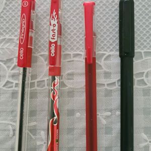 4 Red Ball Pens