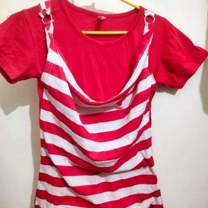 Red&White Striped Top For Girls♥️🤍