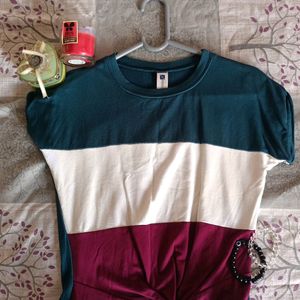 A Cute Tricolor Crop Top