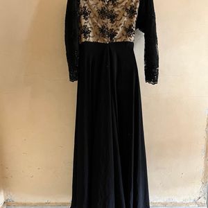 Korean Long Designer Black Gown