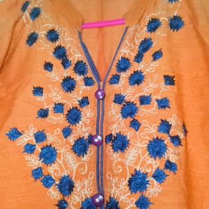 Orange Color Kurti For Sale