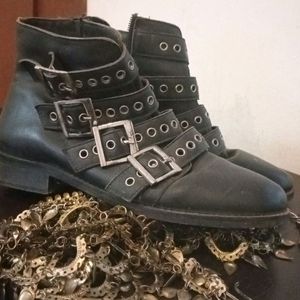 Real Leather Boots Like New Trendy Stylish Gothic