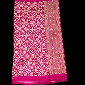 Khadi Silk Ajarakh Printed Saree