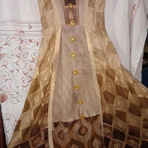 Beautiful Brown Gown With Dupatta