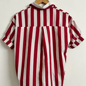 Red And White Stripes Women Shirt