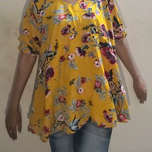 Mustard Floral Top