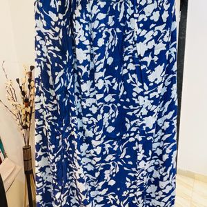 XL Long Blue Floral skirt