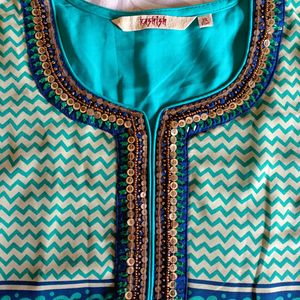 Designer Branded Zardozi Work Kurti With Lining