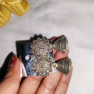 Oxidised Jhumka