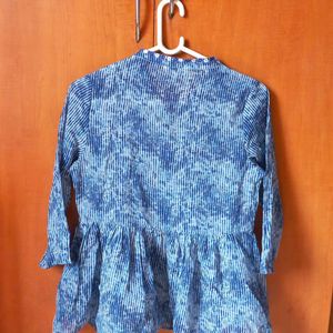 BLUE PEPLUM SHORT KURTI