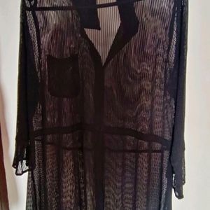 Sheer Net Long Shirt 🖤🐈‍⬛