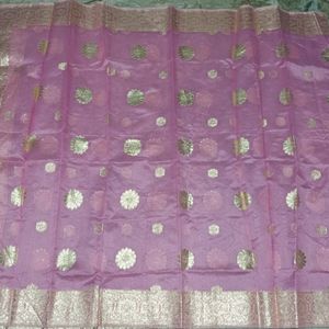 Organza Suit With Banarasi Dupatta