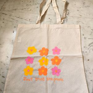 Pinteresty Handpainted Tote Bag