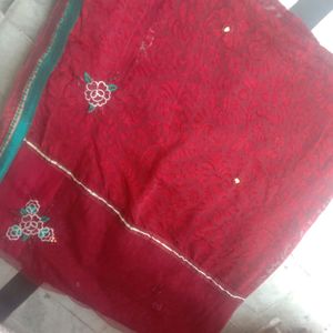 net  embroidery saree