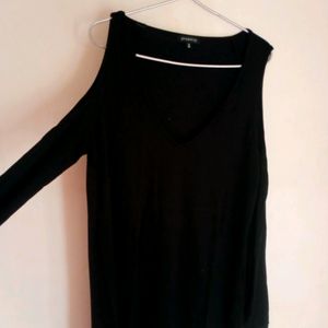 Shoulder Cut Black Top