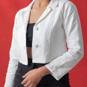 Waffle Weave White Jacket