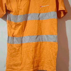 Men And Women Wear Orange T Shirt With Silver