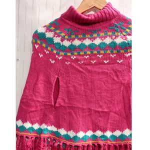 High Neck poncho For girl's