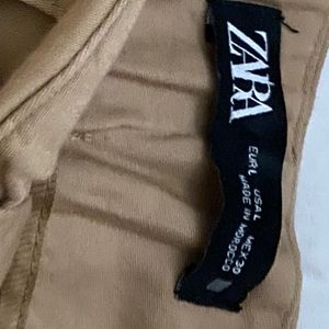 Zara Wide Leg High Waisted Tan Trouser