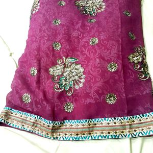 Purple Colur Georgette Saree