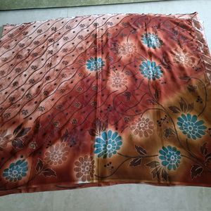 Golden Print Georgette Saree