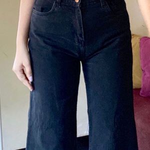 Wide Leg black high waist brand new denim Jean