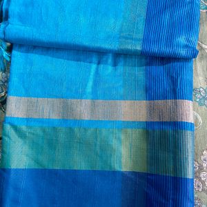 Unused Cotton Saree( Designer) With Blouse