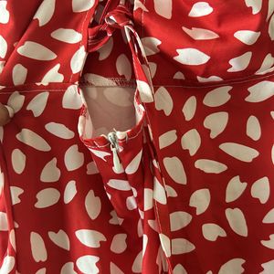 Beautiful Red And White Polka Dots One Peice