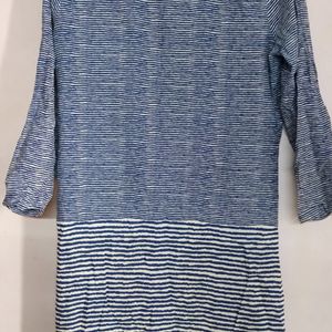 Blue Striped Assymetrical Kurta