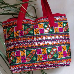 Multi Color Gamthi Work Hand Bag