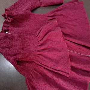 Maroon Top For Women ( Size-S)